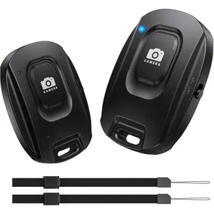 Camera Remote Shutter for  and Android Smartphones (2 Pack),  Phone Remote Control Selfie Button for Photos and Videos ( 5.2), Wrist Strap Included, Black