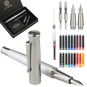 GC QUILL Fancy Fountain Pen Set – Fine and Medium Nibs, 18 Ink Cartridges, Ink Converter, Syringe Filler, Luxury Pen Gift for Men Women, Nice Pen for Writing Journaling