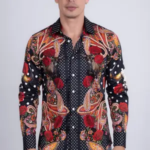 Camisas barabas , manga larga con piedrerias, en 3 diferentes estilos , camisa cráneo , camisa chapo ,camisa gallos