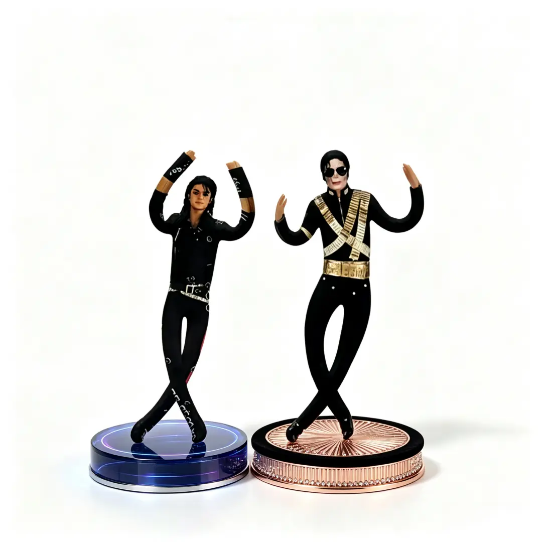 2pcs-Exclusive King of Pop Collectible: High-Quality Articulated Michael Jackson Plush Doll, Poseable MJ Figure Toy for Display，cute girly gifts，plushies