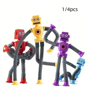 Kids Multicolor Flexible Suction Cup Robot Toy, Fidget Gadget, Stretchable Stress Relief Sensory Game, Unique Gift for Birthday Christmas Halloween