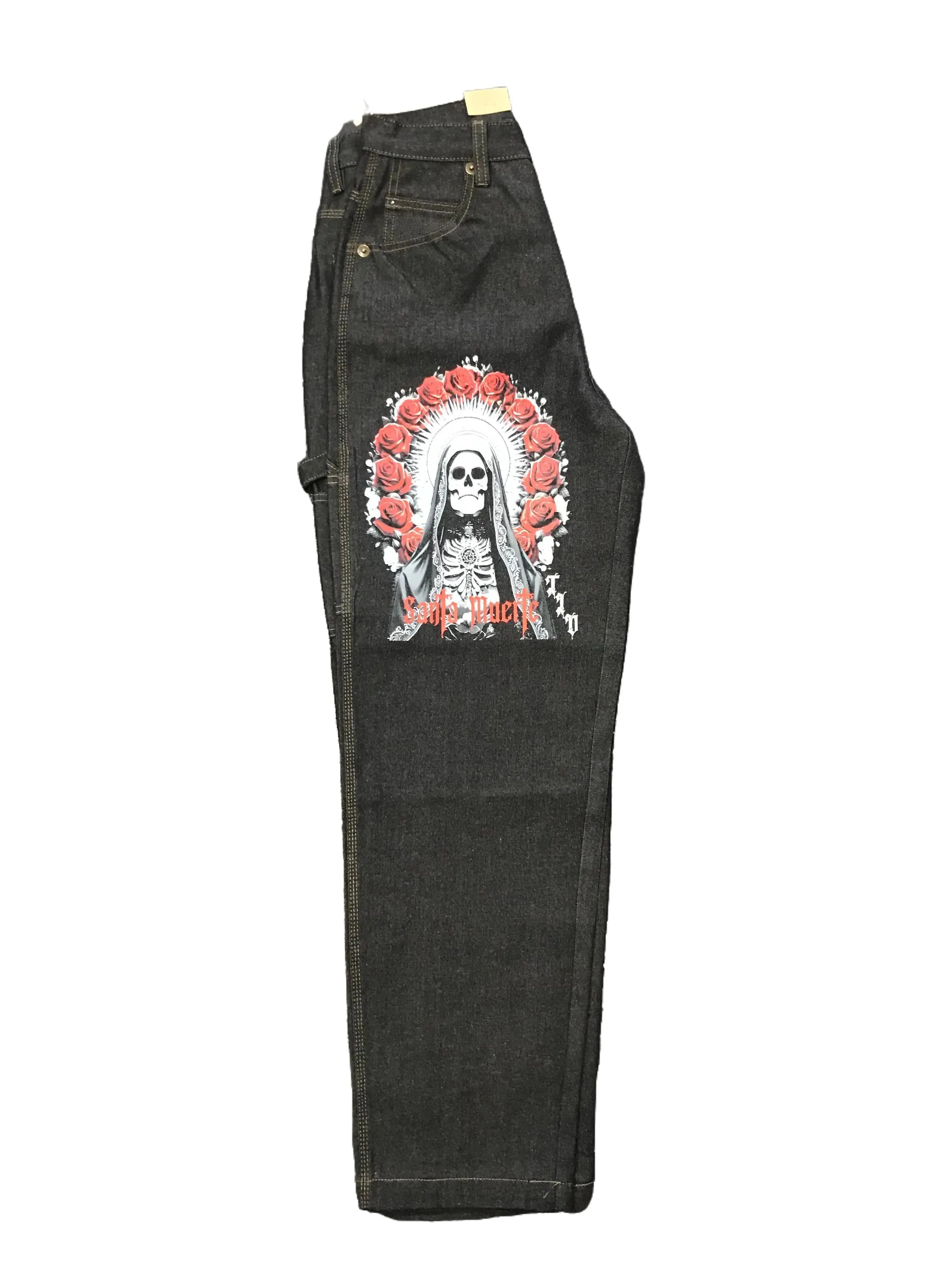 Tio Santa Muerte Kno-Betta 999 Carpenter Jeans Baggy Denim - Plain Design with Cultural Significance & Modern Style