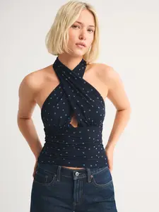 Women's Polka Dot Mesh Tank Top, Sleeveless Tie Back Design, Casual Y2K Style, Short Length, Multiple Options, Trendy Ladies' Clothing