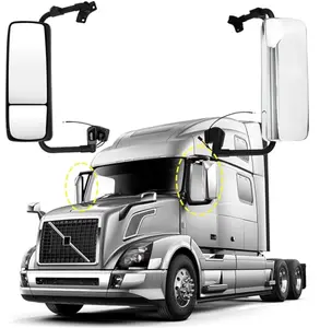 Volvo VNL Complete Chrome Mirror Bundle Passenger + Driver Side (Pair)