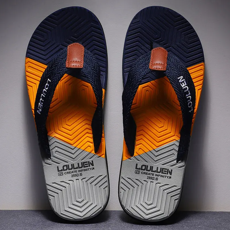 Men's 2023 Trendy Color Block Footwear, Quick-Drying Lightweight Beach Sandals, Sports Slide Sandals for Indoor, Outdoor, Beach Use