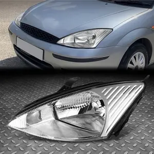 00-02 Ford Focus OE Style Chrome Housing Driver Left Side Headlight Lamp