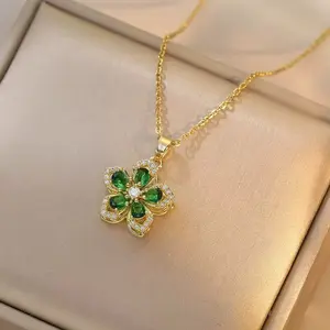 High-end, ultra-shiny zirconium titanium steel necklace for women, versatile and unique in style, silver collar chain, new accessory