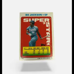 Topps 1990 Sticker Card #51 Mint Condition Bo Jackson Ken Griffey Nolan Ryan Superstar Baseball Trading Card