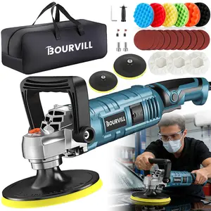 Buffer Polisher, 1600W 7 Inch Rotary Buffer Polisher Waxer, 7 Variable Speed 500-3300 RPM, Detachable Handle for Car, Boat Sanding, Polishing, Waxing Tool Box Tool Kit Heavy Duty#fathersdaygift