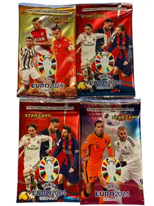 Euro Soccer Cards - 32 Unique Legendary Players Cards for All Ages- Free Delivery - Each Pack Includes Different Cards for Unforgettable Moments - Pack of 4