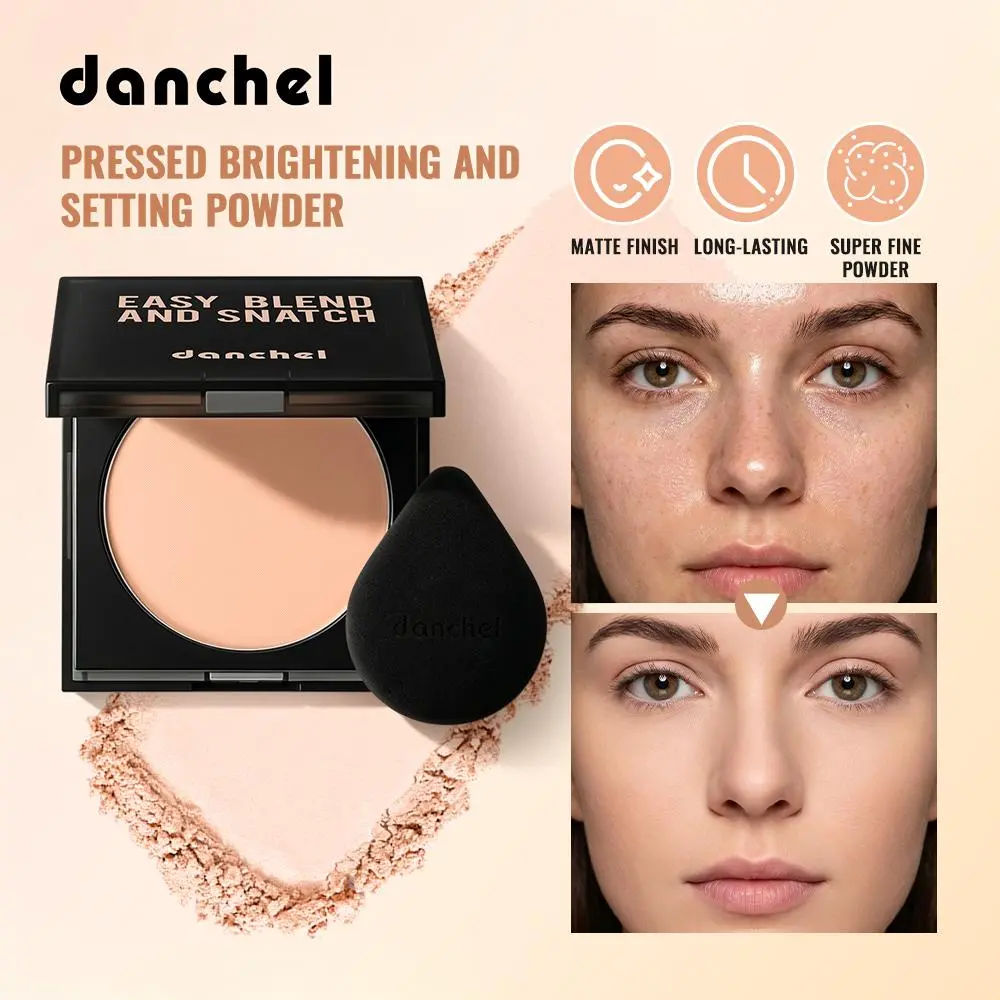 Pressed Brightening Setting Powder Long-lasting Matte Finish Ultra Fine Powder 12h Oil Control Setting Powder For All Skin Type