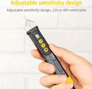 Deli Neoteck Non-Contact AC Voltage Tester Pen 12V-1000V/48V-1000V LED Flashlight,Buzzer Alarm,AC Voltage Detector Pen