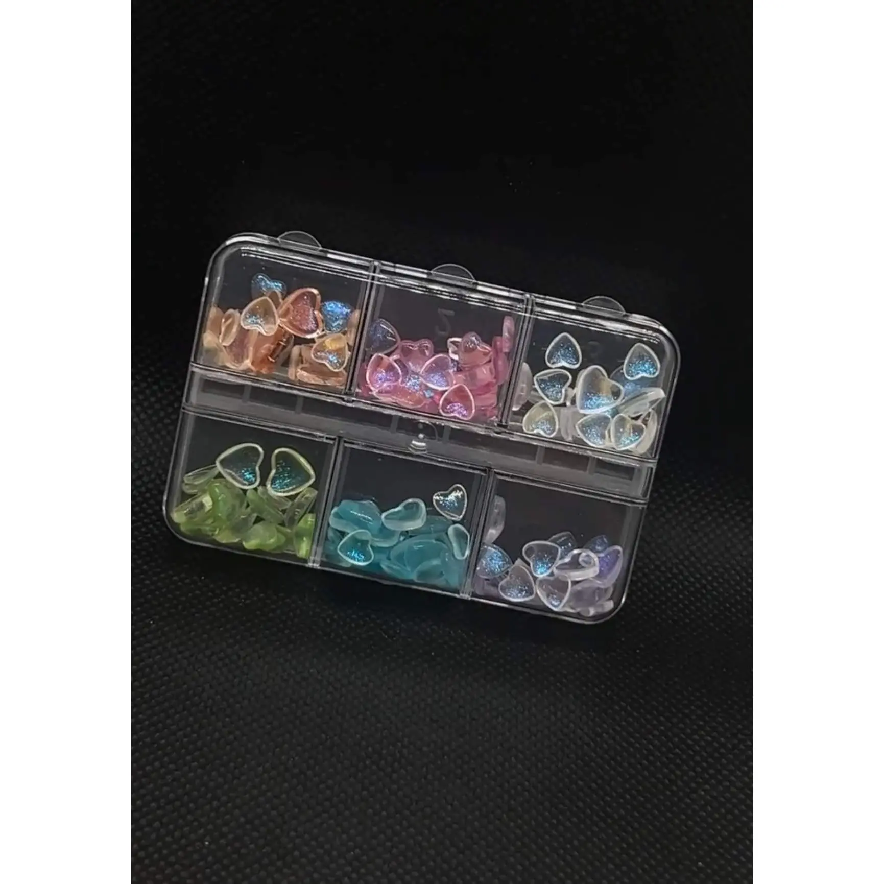 Iridescent Heart Charms