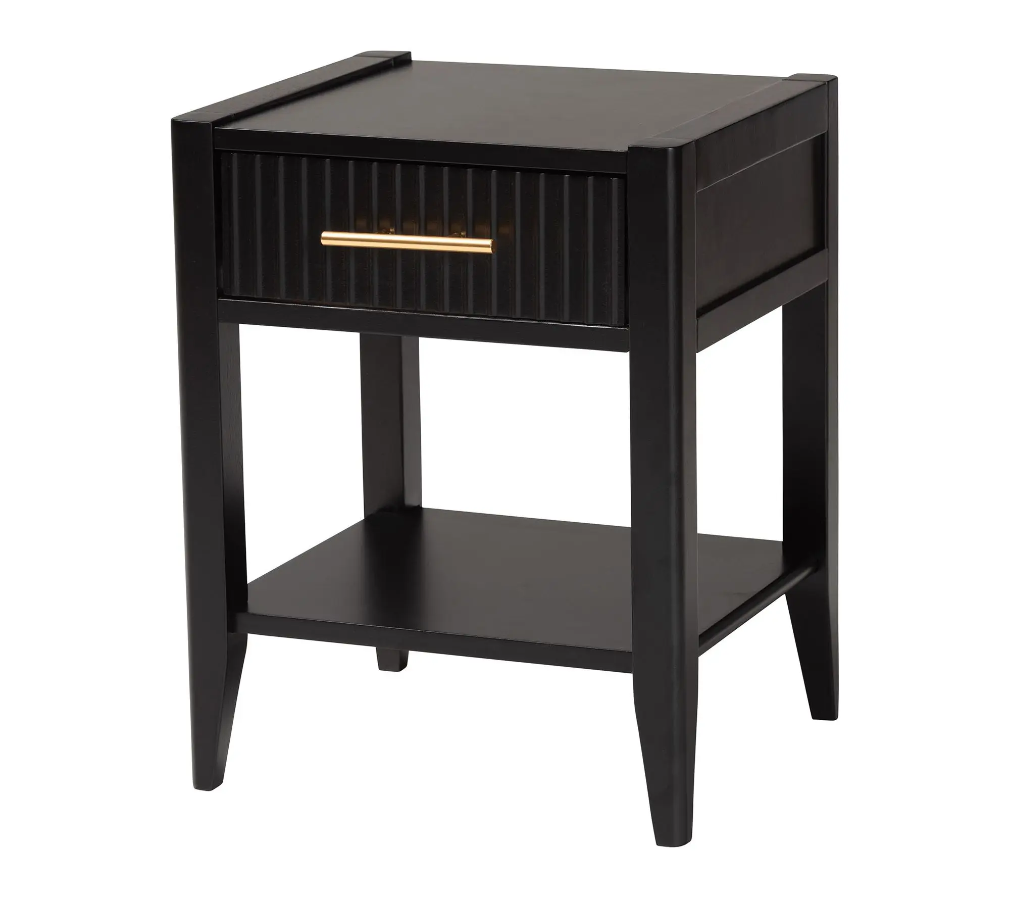 Baxton Studio Primrose Fluted Wood 1-Drawer Nightstand