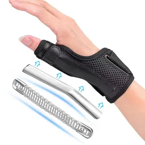 Adjust-to-Fit Thumb Brace, Spica Splint, Thumb Pain Relief Stabilizer for Men and Women, Ideal for De Quervain's Tenosynovitis, Arthritis, Sprains, Fits Right or Left, Black, One Size