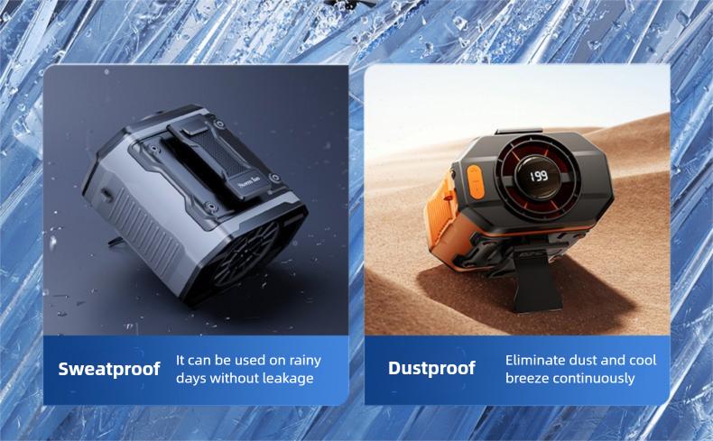 HOOYS USB Rechargeable Handheld Portable Fan, 199-Speed Adjustable, with Waist Clip, Flashlight & PowerDisplay, Personal Fan for Outdoor, Camping, Jobsite, Travel &Indoor Use