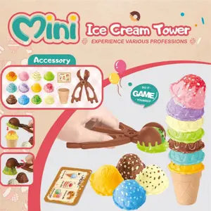 Ice Cream Stacking Game for Kids - Sweet Donut Tower Balance Toy - Fun Educational STEM Learning & Fine Motor Skills Development - Family Party Board Game for Toddlers Age
