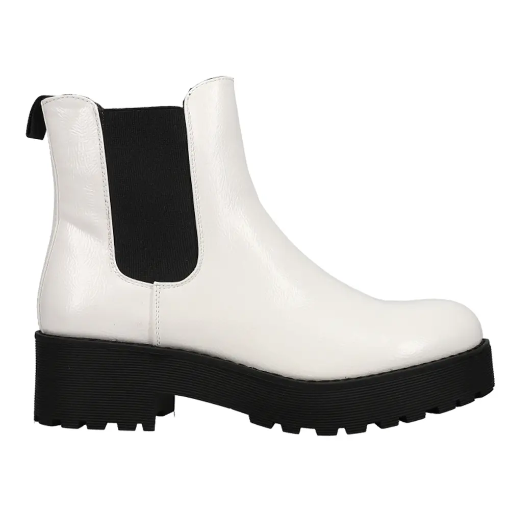 Dirty Laundry Womens Maps Platform Round Toe Chelsea Casual Boots Ankle Low Heel 1-2" - White