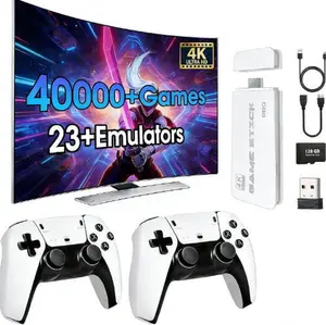 2026 Upgrade Retro Game Stick, 128 GB, with Massive Built-in Classic Video Games, Retro Gaming Console with Multiple Emulators, Plug & Play for TV Video Gaming Stick HDMI Output with Dual 2.4G Controllers Perfect Gift