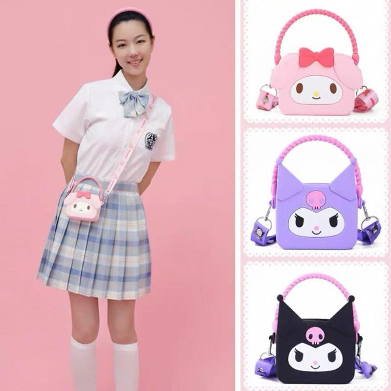 Sanrio Brand HelloKitty Kuromi Melody Cinnamon Dog Mini Crossbody Coin Purse Tote Bag - Cute and collectible!