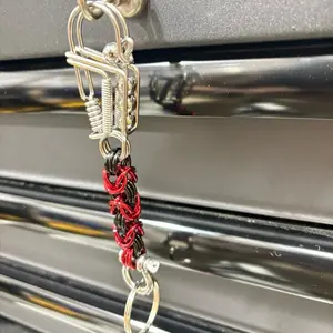 Byzantine Weave Metal Keychain - Stainless Steel Wire Snap Byzantine Weave Metal Keychain - Stainless Steel Wire Snap