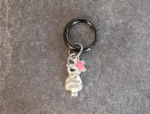 18g Daith Tragus Rook Conch Mushroom Red Star Black Hinged Clicker Ring Hoop Dangle Charm Earring cartilage piercing ear 10mm jewelry silver