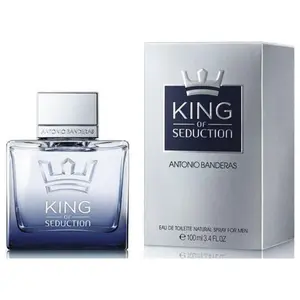 Antonio Banderas King of Seduction Eau de Toilette for Men, 3.4 fl oz, Grapefruit Top Notes, Woody Aroma, New Box