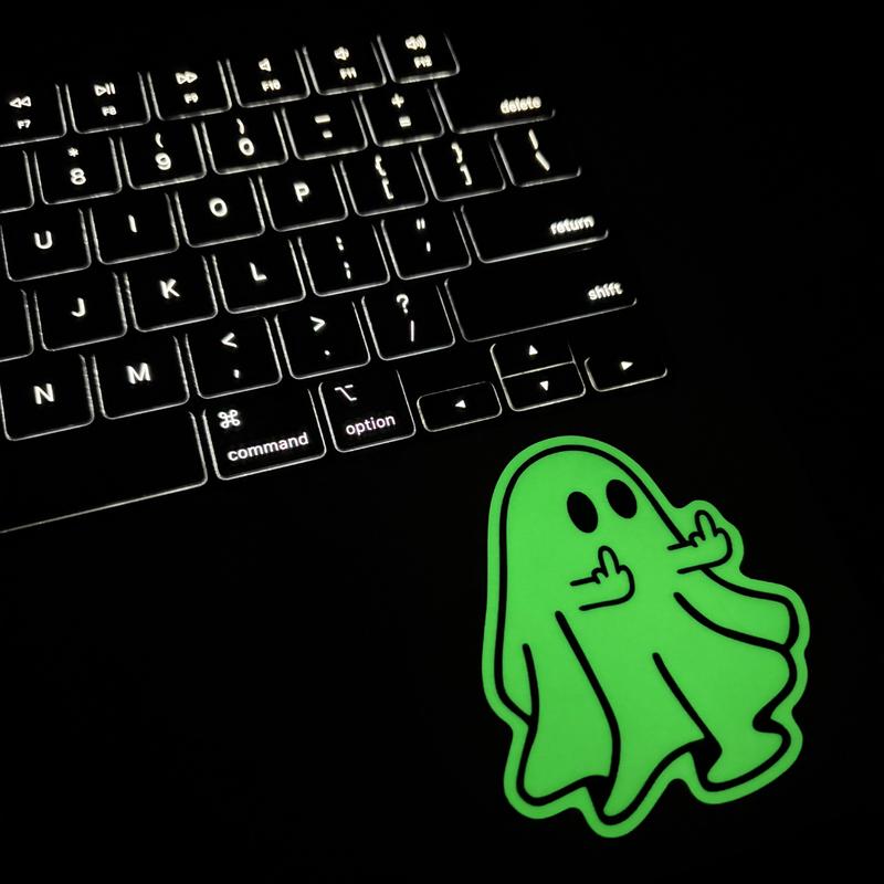 Ghost Meme Sticker - Glow-in-the-Dark Halloween Car Decal