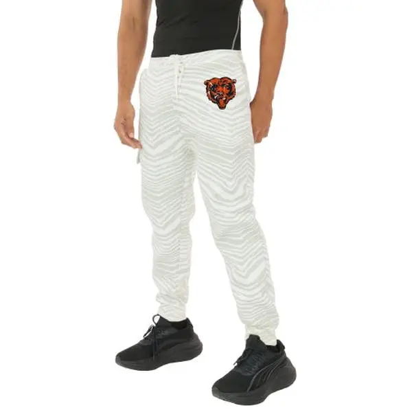 Zubaz NFL  UNISEX 90s Team Cargo Joggers - Zebra 2 Color, CHICAGO BEARS