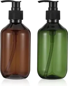 2 Pcs Pump Bottle Dispenser Set Shampoo Liquid Hand Soap Dispenser Modern Vintage Design for Bathroom Kitchen Sink Lotion Body Wash Refillable Containers Stylish Home Organization