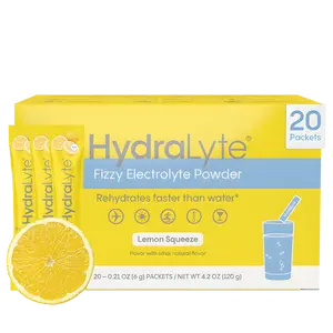 HydraLyte x Shay Mitchell Electrolyte Powder Sticks – Low Sugar Hydration Powder For Rapid Rehydration - Lightly Sparkling | Lemon Squeeze (16 oz)