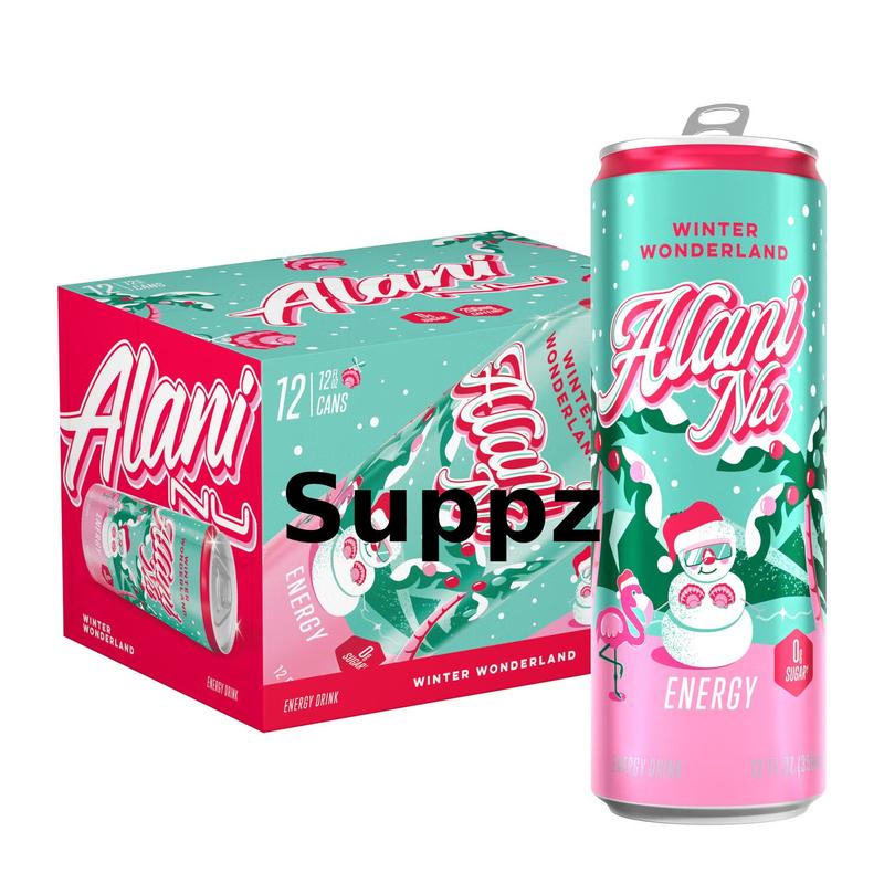 Alani Nu Energy Drink - Winter Wonderland - Naturally Flavored 0g Sugar 200mg Caffeine (Case of 12)