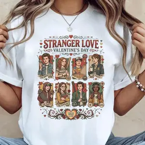 Stranger Valentine Vintage Shirt, Retro 80s Love Hawkins Upside Down Heart Shirt, Funny Valentine Shirt Gift for Fan