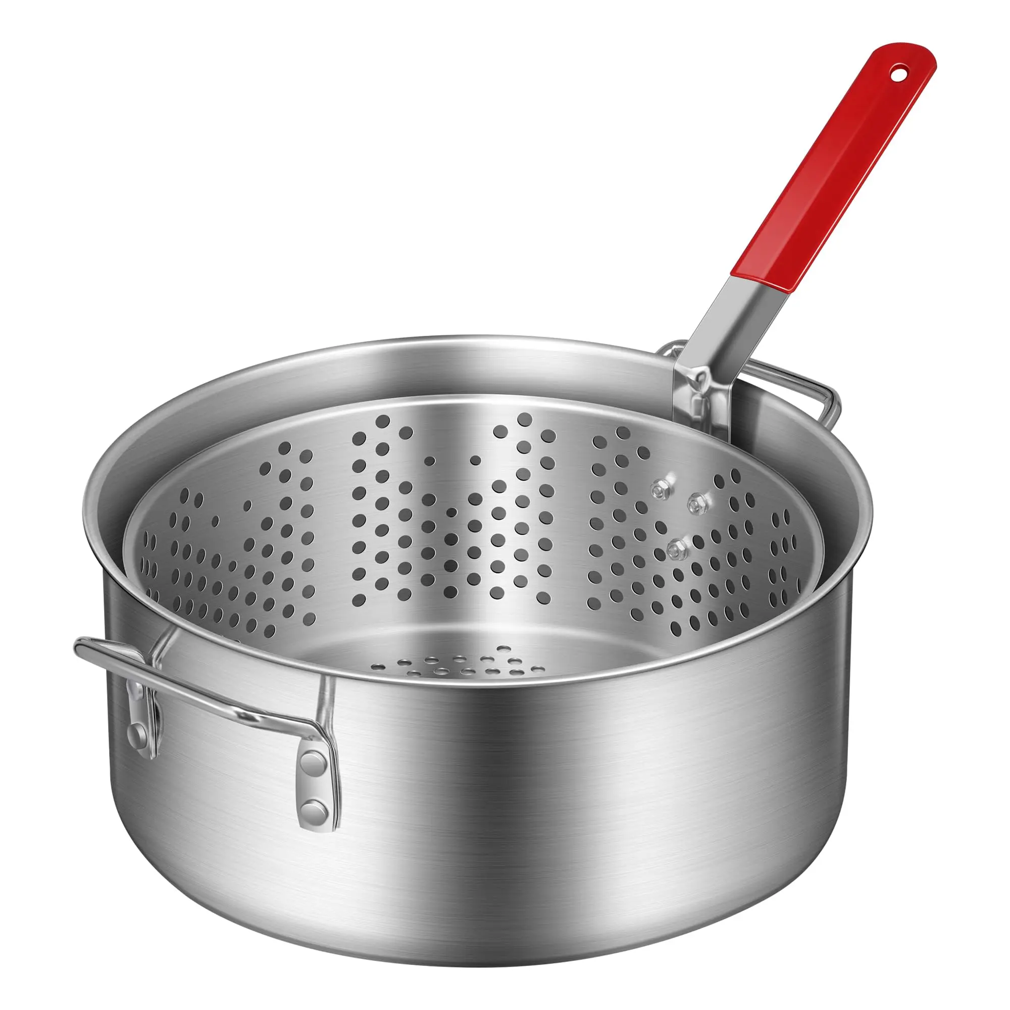 10QT Aluminum Fish Fryer Pot with 6.7QT Basket