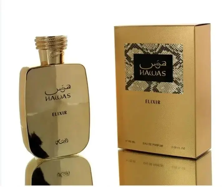 Rasasi Hawas Elixir Perfume 100 ML - New Release for Men - Rich Scent with Lavender, Mint, Vanilla, Benzoin, Honey & Tonka Bean Fragranced Fragrance Parfum