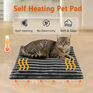 Self Warming Cat Bed, Extra Warm Self Heating Pad for Cats & Dogs, Anti-Slip Small Thermal Pet Mat Indoor with Removable Washable Cover