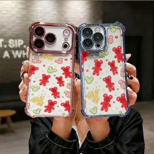 Christmas Gingerbread Men Peppermint Castle Patterns Phone  Skin friendly protection anti slip shockproof wear resistant For iPhone 17 Air 16 Pro 15 14 Plus 13  Pro Max 12 11 Phone  Bow Stylish Soft Protective Case cover Fashion Skull