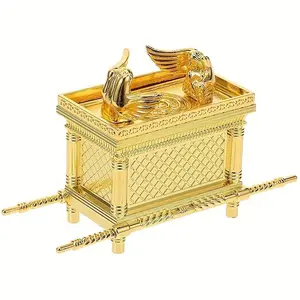 Ark of the Covenant Gold Color Handicraft Storage Cabinet for Ornaments and Jewelry Eco-Friendly Home Decor Sturdy Durable Versatile Usage Large Metal Design