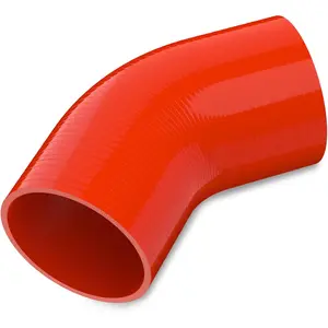 45  Elbow Coupler  Hose 4-Ply, 4-Inch(102mm), Couplers for  ,  Piping, Length(102mm), Thickness (5mm), Automotive  Hose - Red