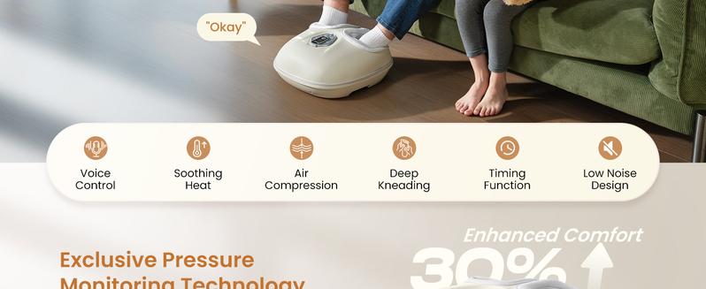 RENPHO Voice Controlled Foot Massager with 3 Heating Levels, Valentines Day Gift Choice for Man Women Adjustable Hands-free Upgrade Shiatsu Machine for Men & Women, Fits Up to Size 12