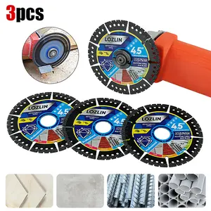 LOZLIN 4.5"(115MM) 1PCS/3PCS Diamond Multi-purpose Saw Blades for Marble, Quartz, Stone, Tile, Metal, Plastic Angle Grinder Cutting Saw Blades Power Tool