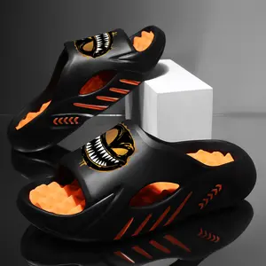 Men’s Graffiti Monster Slides – Ultra-Soft 1.6″ Thick Sole Cloud Sandals – Massage Footbed Recovery Slippers for Gym, Beach & Streetwear
