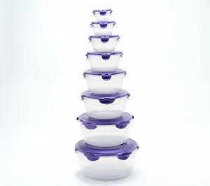 LocknLock 8-Piece Nestable Bowl Set w/ (1) Handle Lid