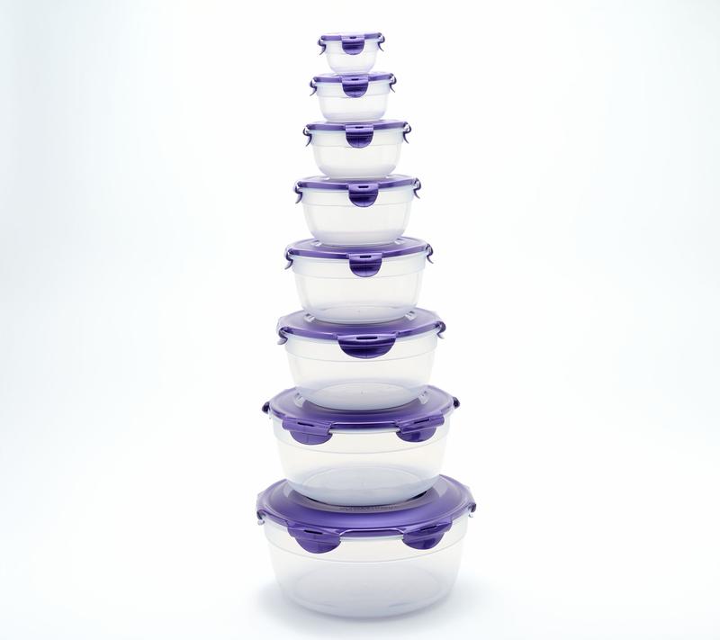LocknLock 8-Piece Nestable Bowl Set w/ (1) Handle Lid