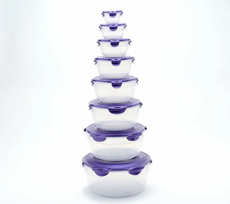 LocknLock 8-Piece Nestable Bowl Set w/ (1) Handle Lid
