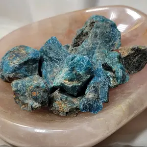 1/2 Pound Rough Blue Apatite Crystal Chunks Lapidary