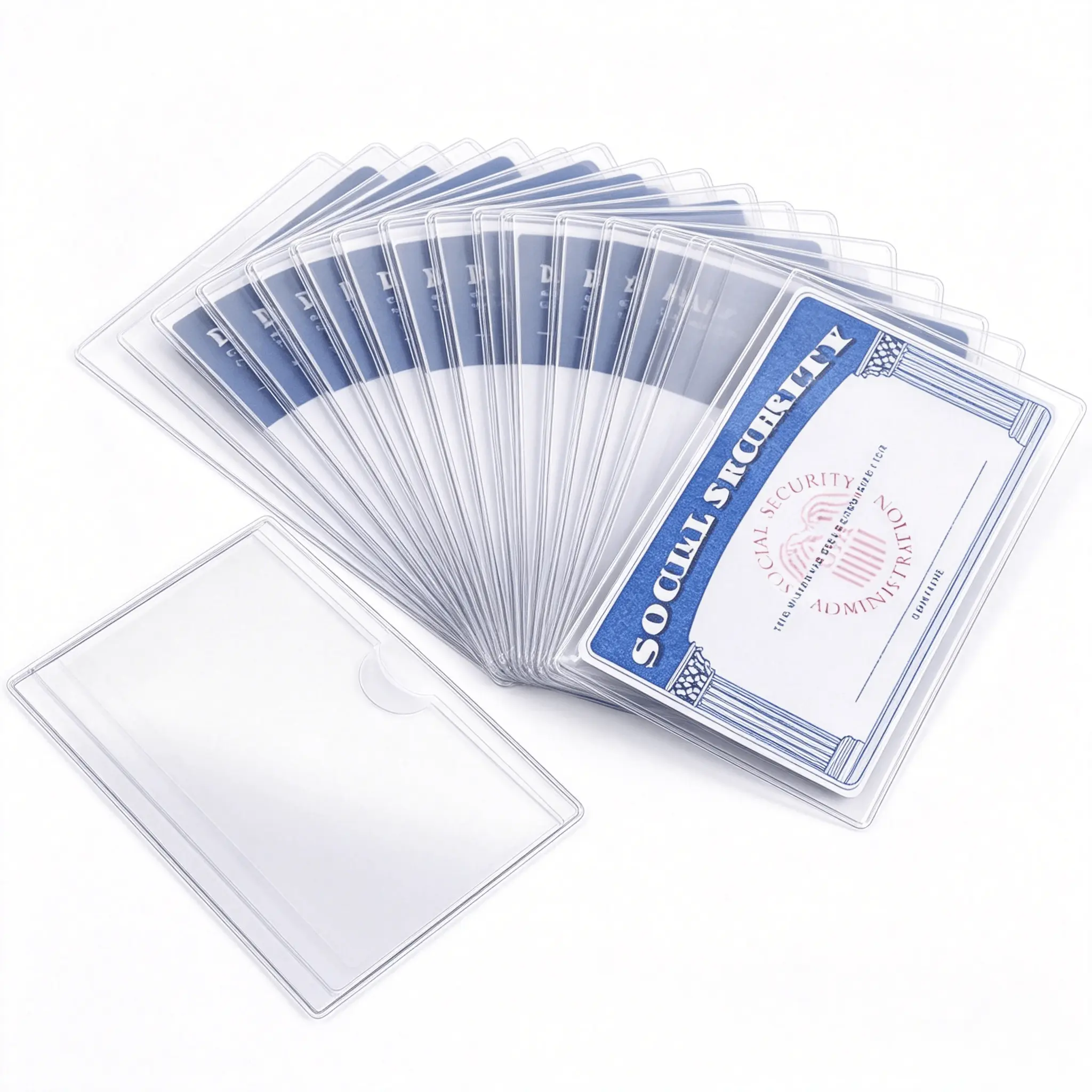 Durable Plastic Standard Size Card Protectors - 10pcs 3.5"x2.2" Transparent Soft PVC Sleeves with ID Pocket, Scratch-Proof Holders for Credit, Medicare Cards (Home & Festive Party Supplies Accessory)
