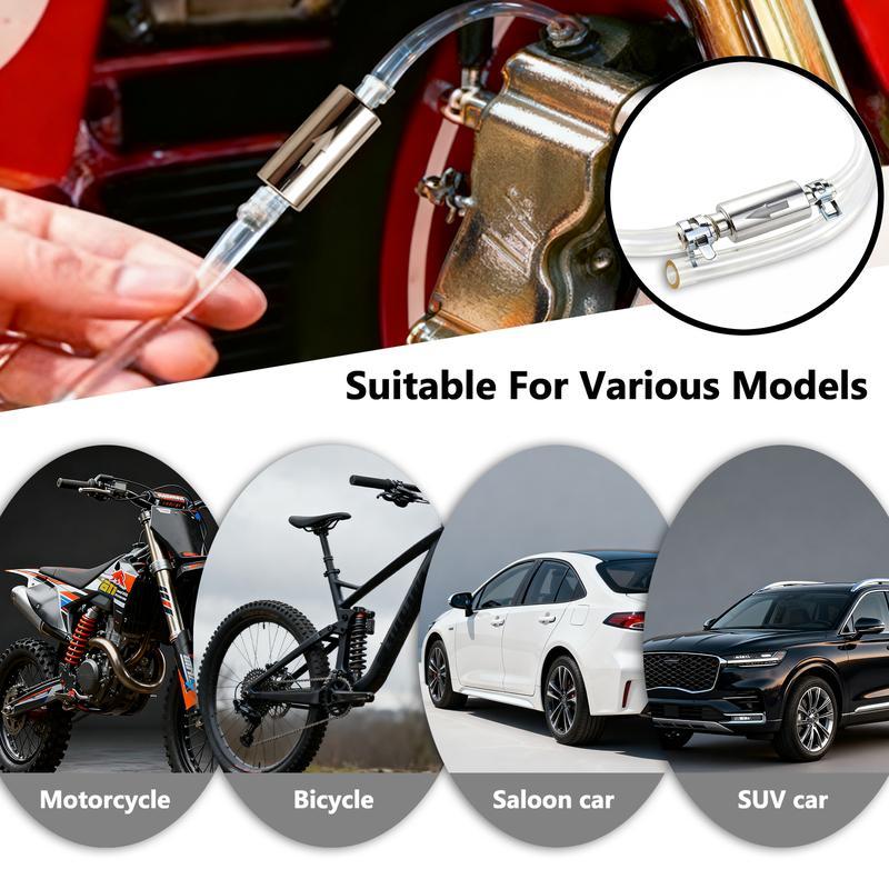 Car Brake Bleeder Hose Kit with One Way Check Valve,Durable Brake Fluid Bleeder Hoses Replacement,Universal Brake Bleeder Tool Car Accessories for Car Motorbike Bike
