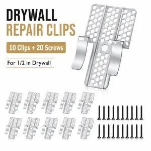 Easy-to-Mount 1/2-Inch Drywall Clips,Drywall Fix Tools, Practical Wall Hole Repair Set for Drywall, Solid Metal Reinforced Clips with Screws for Home Remodeling,fathersdaygift