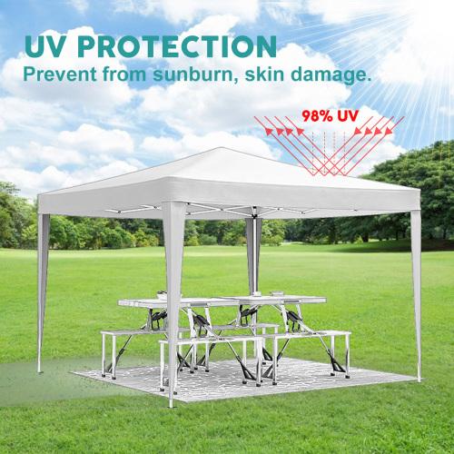 10'x10' Folding Canopy with 4 Removable Sidewalls Outdoor Event Shelter UPF 50+ Gazebo Portable Tents for Parties Beach Camping Wedding EZ Pop Up Canopy 4pcs Weight Bag + Carry Bag